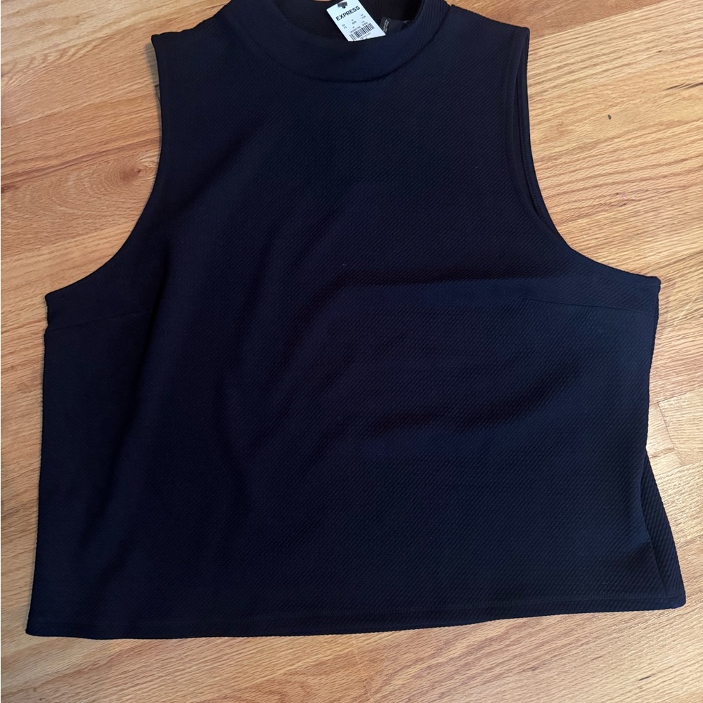 Express Black Sleeveless Crop Muscle Tee
